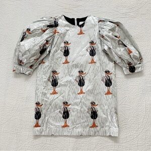 Caroline‎ Bosmans Girls' Bather Duck Blouse, Metallic Silver